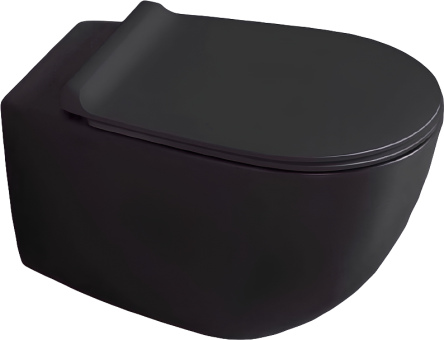 Унитаз подвесной Simas Vignoni VI18 nero matt безободковый, с микролифтом, черный матовый
