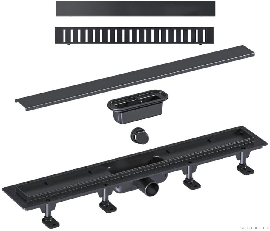 Душевой трап Good Door ТЛ00040 63,5x4,9 см, черный