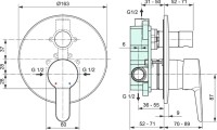 Встраиваемый смеситель для душа и ванны Ideal Standard Sesia A6945AA С ВНУТРЕННЕЙ ЧАСТЬЮ