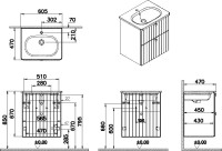 Тумба с раковиной VitrA Root Groove 60 серая