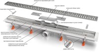 Душевой трап (лоток) Veconi Klasik Graphite 550 брашированный графит