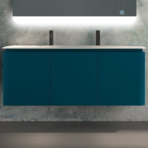 Тумба с раковиной Cezares Stylus 140, blu petrolio