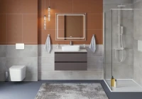 Тумба под раковину со столешницей BelBagno Kraft 80 подвесная, матовая темно-серая, столешница kep-80-mgl