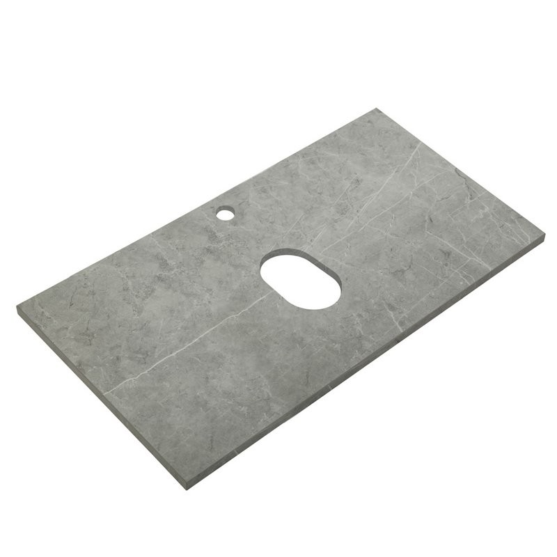 Тумба под раковину со столешницей BelBagno Kraft 80 подвесная, матовая темно-серая, столешница kep-80-mgl