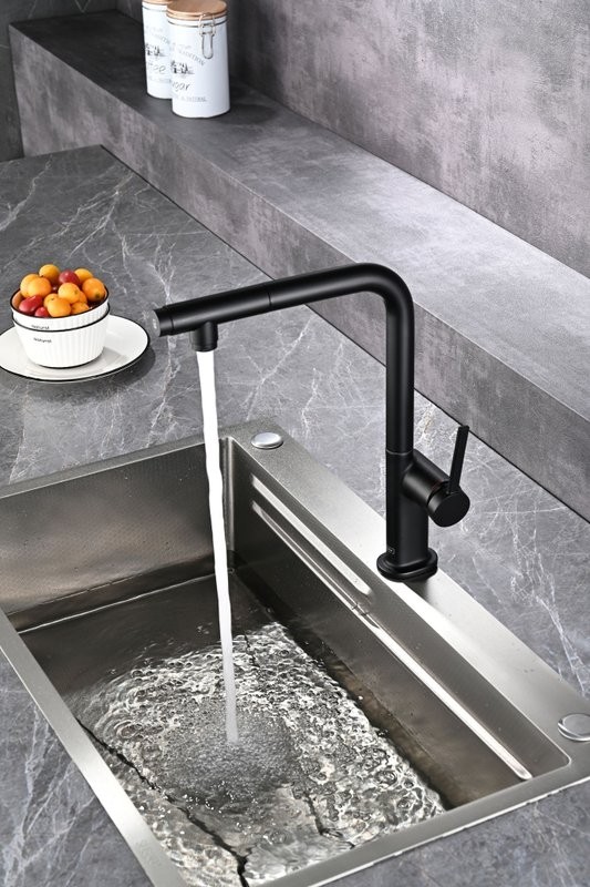 Смеситель для кухни AQUAme Cucina с выдвижным изливом AQM9903MB