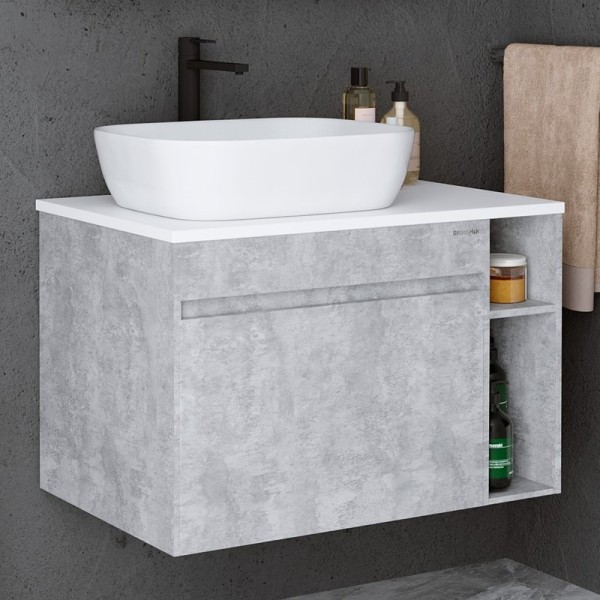 Тумба с раковиной Grossman Фалькон 80 бетон, раковина GR-3020