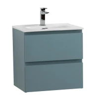 Мебель для ванной комнаты BelBagno Kraft 39 50 подвесная, матовая голубая, раковина bb500/390etl