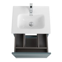 Мебель для ванной комнаты BelBagno Kraft 39 50 подвесная, матовая голубая, раковина bb500/390etl