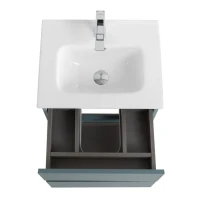 Мебель для ванной комнаты BelBagno Kraft 39 50 подвесная, матовая голубая, раковина bb500/390etl