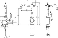 Смеситель для раковины Boheme Tradizionale Nero 252 золото