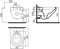 Комплект Унитаз подвесной Bien Ion безободковый + Инсталляция Geberit Duofix Delta 458.124.21.1 3 в 1 с кнопкой смыва, хром