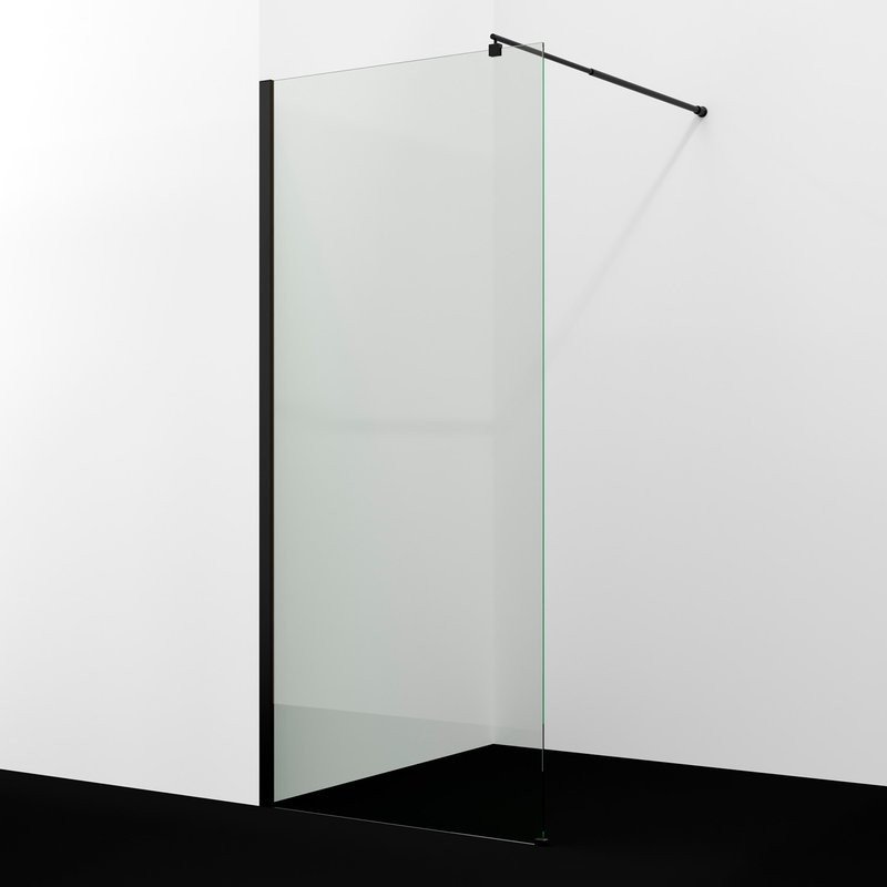 Душевая перегородка Wasserkraft Rur 30W 90 см, профиль матовый черный, стекло прозрачное