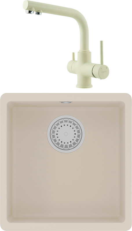 Комплект Мойка Lemark Sinara 400-U 9910066 шампань + Смеситель Comfort LM3061PSH шампань