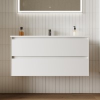Мебель для ванной комнаты Sancos Cento 100 см белый глянец