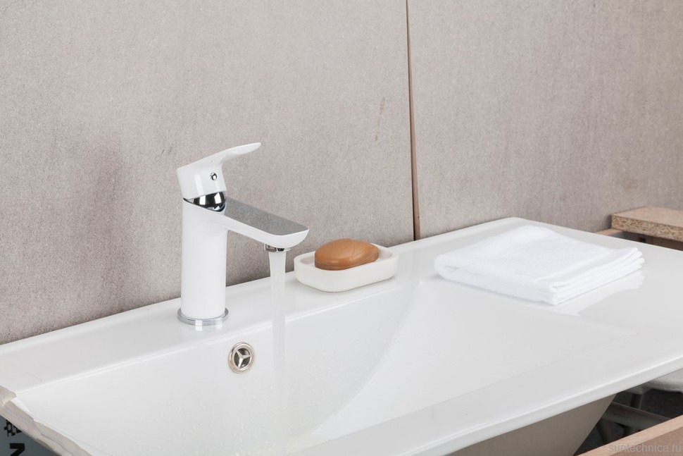 Смеситель для раковины Gappo G48 G1048 белый, хром