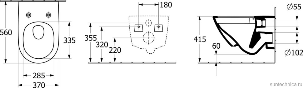 Комплект Унитаз подвесной Villeroy & Boch Subway 3.0 4670TS01 alpin, сиденье с микролифтом + Инсталляция + Кнопка Viconnect 922490AN black matt