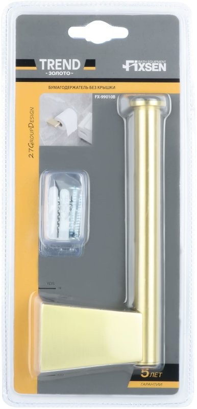 Держатель туалетной бумаги Fixsen Trend Gold FX-99010В матовое золото, без крышки