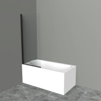 Шторка на ванну BelBagno Uno V-1-90/150-C-Nero профиль черный, стекло прозрачное