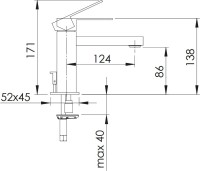 Смеситель для раковины Remer Qubika Design QD10 с донным клапаном