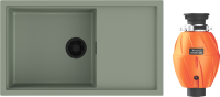 Комплект Мойка Omoikiri Sintesi 86-WG wind green + Измельчитель Nagare 500