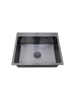 Мойка кухонная РМС MR-6050BL c корзиной и дозатором, графит