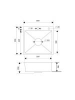 Мойка кухонная РМС MR-6050BL c корзиной и дозатором, графит