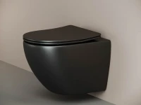 Комплект Унитаз подвесной Ceramicanova Metropol CN4002MB безободковый, с микролифтом + Инсталляция Envision CN1001B + Кнопка Round, черная матовая
