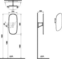 Зеркало VitrA Plural Plural 35 поворотное, американский орех