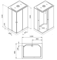 Душевая кабина AM.PM X-Joy W94C-403-12080BT 120х80 Душевая кабина AM.PM X-Joy W94C-403-12080BT 120х80