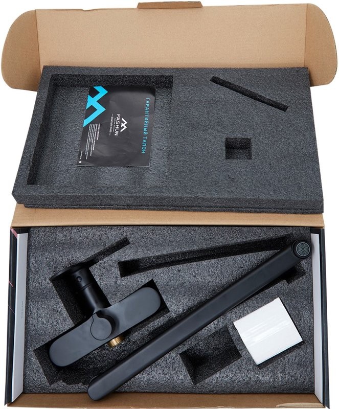 Смеситель с длинным изливом для ванны Fashun A2285-7 матовый черный