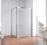 Душевой уголок Vegas Glass ZP+ZPV 120*90 08 10 профиль глянцевый хром, стекло сатин