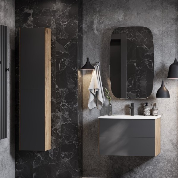 Мебель для ванной комнаты AQUATON Сохо 75 дуб веллингтон, графит софт