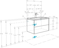 Мебель для ванной комнаты AQUATON Сохо 75 дуб веллингтон, графит софт