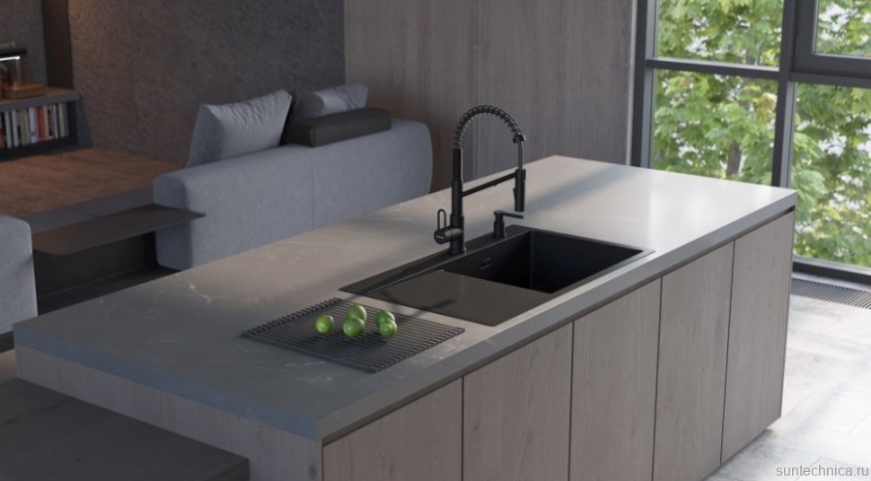 Мойка кухонная Omoikiri Akisame 86-GB-R графит