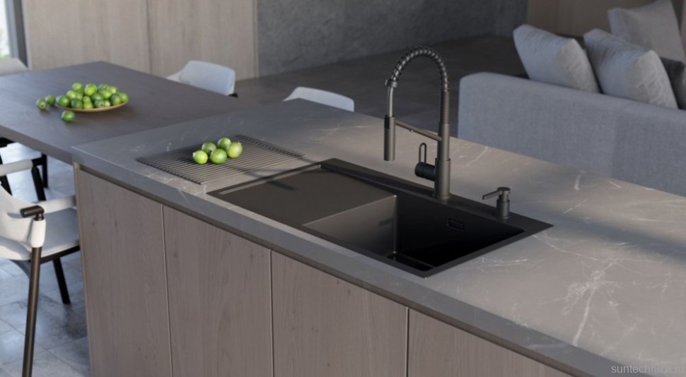 Мойка кухонная Omoikiri Akisame 86-GB-R графит