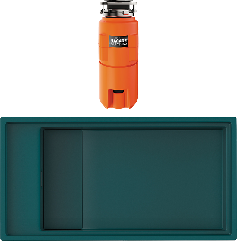 Комплект Мойка Omoikiri Kinaru 86-U/I-DO deep ocean + Измельчитель Nagare slim 1250