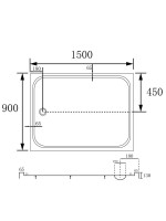 Поддон для душа Abber AD3C159 150х90 см, белый