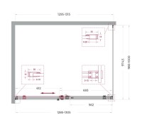 Душевой уголок BelBagno Soft Close-2 AH-1-130/100-C-Cr профиль хром