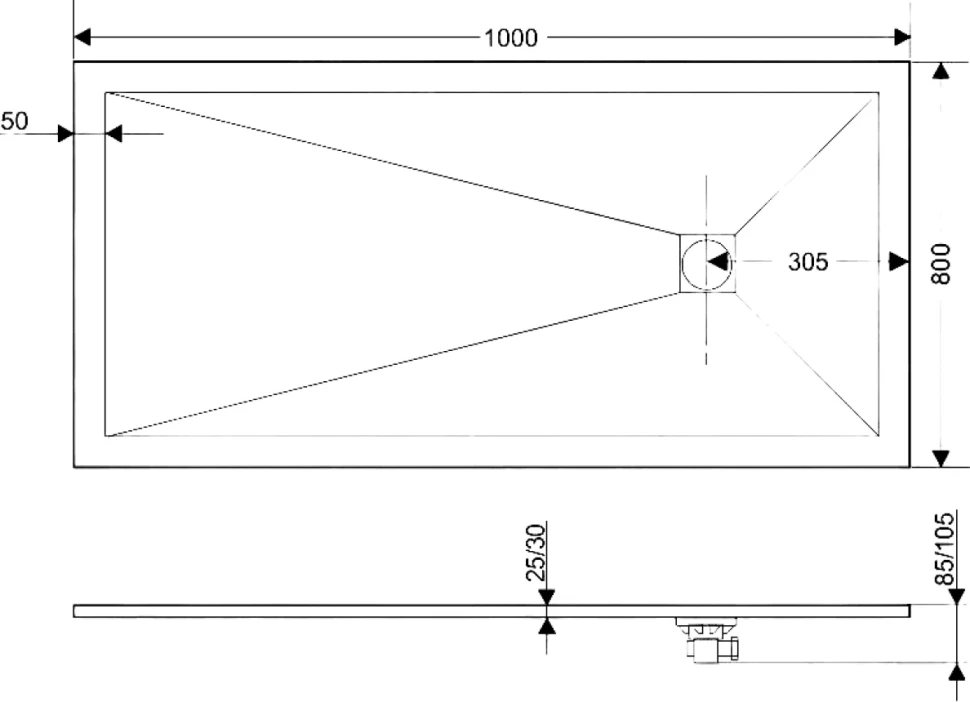 Поддон для душа RGW Stone Tray ST-0108De