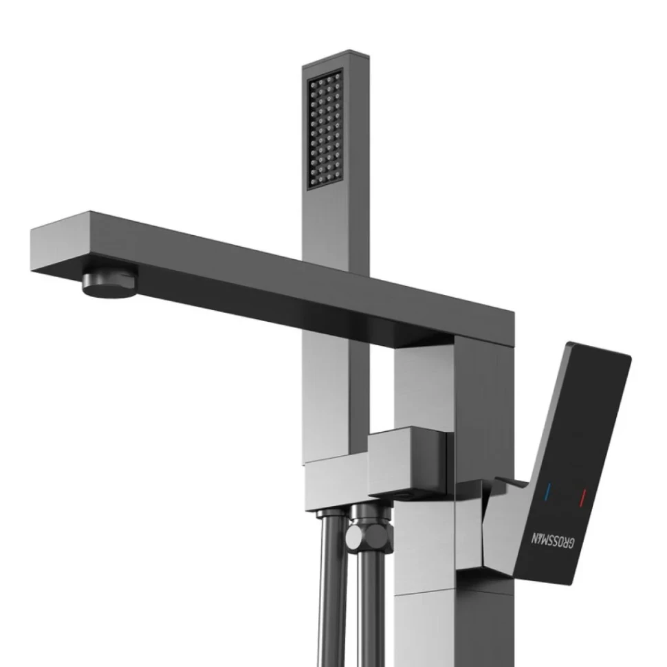 Напольный смеситель для ванны с душем Grossman Falcon 530.K35.08.420 графит