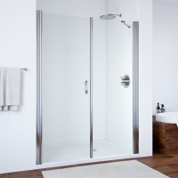 Душевая дверь в нишу Vegas Glass EP-F-2 170 08 01 L профиль глянцевый хром, стекло прозрачное