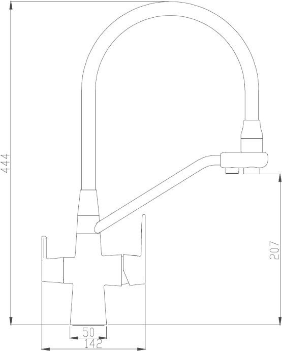 Смеситель для кухни Haiba HB855 HB76855-7 черный