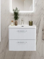 Мебель для ванной комнаты BelBagno Due 50 ручки хром полированный, bianco lucido