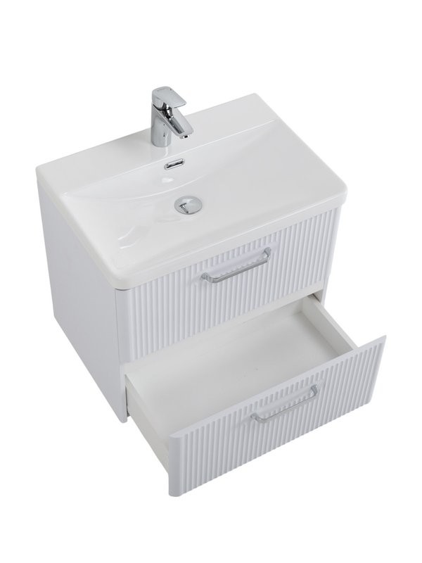 Мебель для ванной комнаты BelBagno Due 50 ручки хром полированный, bianco lucido