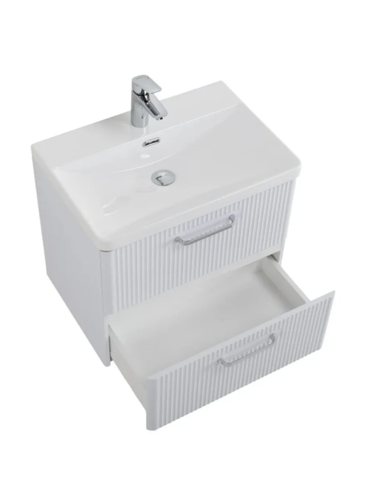 Мебель для ванной комнаты BelBagno Due 50 ручки хром полированный, bianco lucido