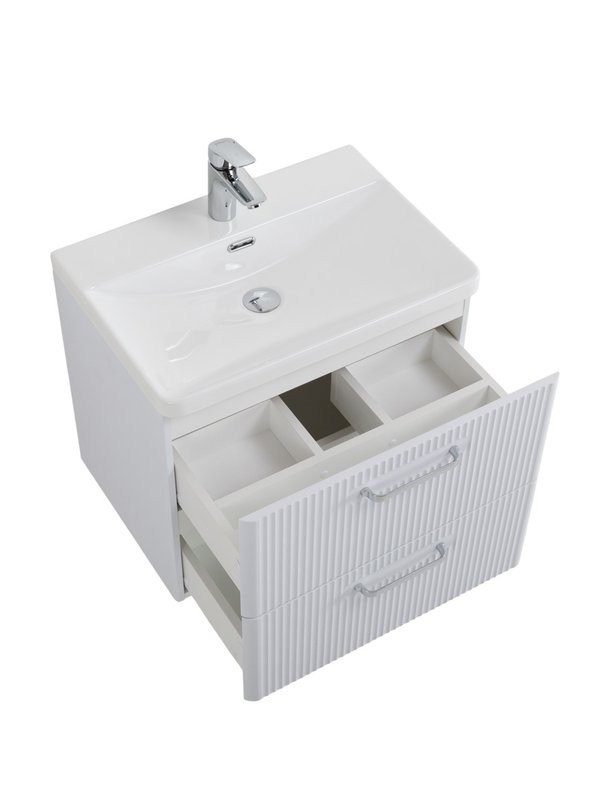 Мебель для ванной комнаты BelBagno Due 50 ручки хром полированный, bianco lucido