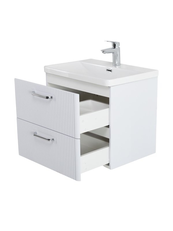 Мебель для ванной комнаты BelBagno Due 50 ручки хром полированный, bianco lucido