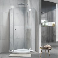 Душевой уголок Koller Pool Neon N90RС 90х90, стекло прозрачное. профиль хром