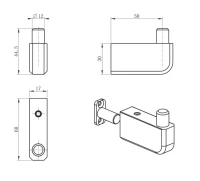 Крючок Wonzon & Woghand WW-V3301-MB черный матовый Крючок Wonzon & Woghand WW-V3301-MB черный матовый