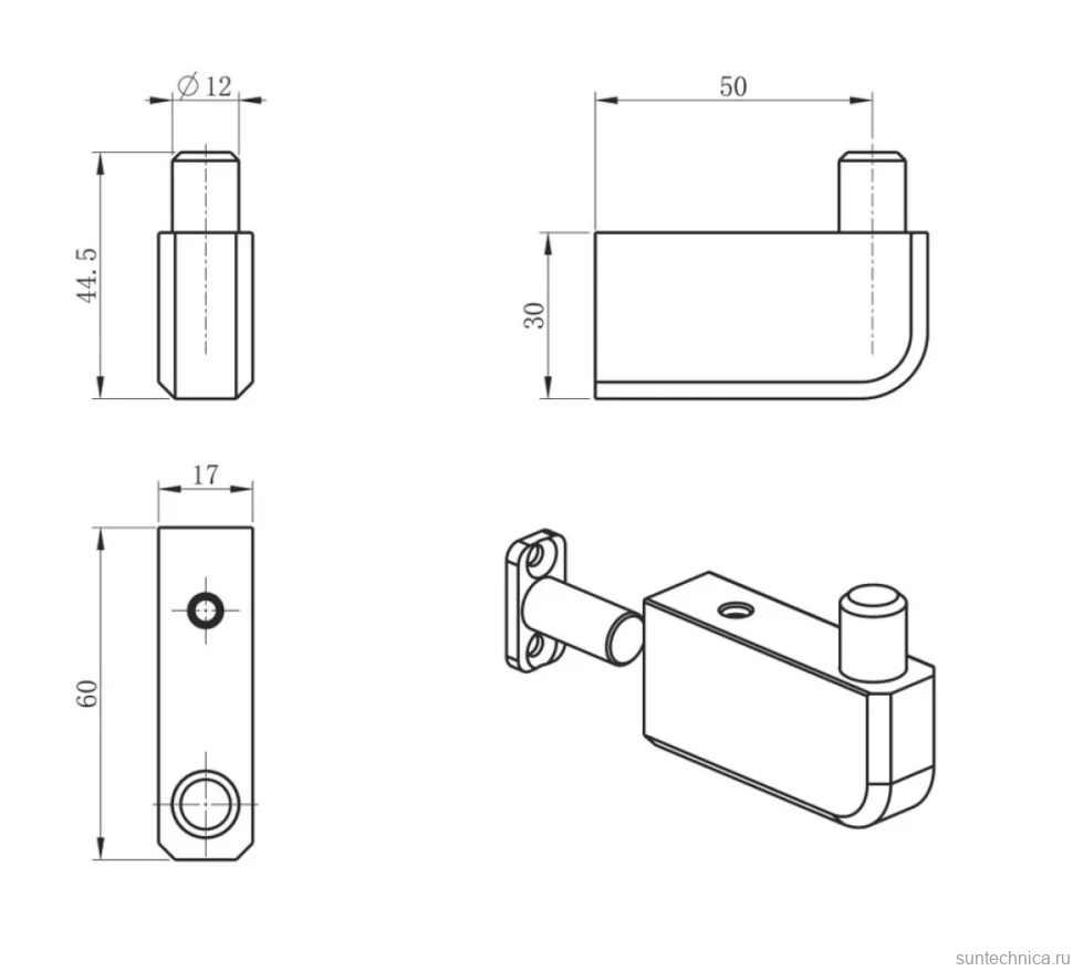 Крючок Wonzon & Woghand WW-V3301-MB черный матовый